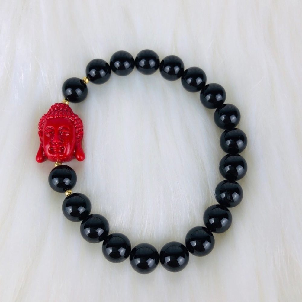 GEMSTONE | Buddha Black Beaded Bracelet - Picture 2 of 2